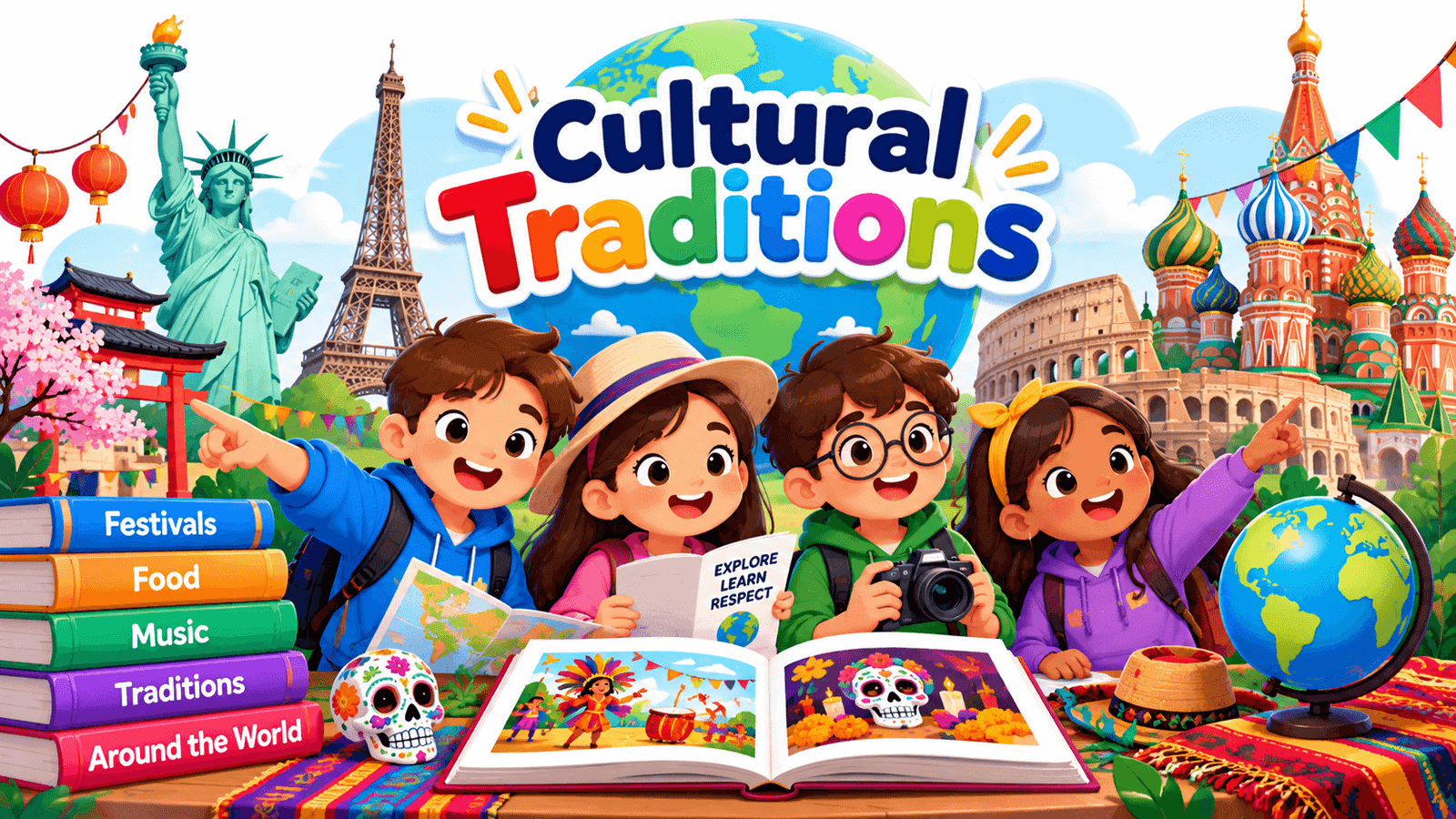 Fourth Grade English learning illustration